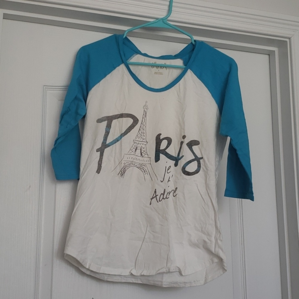 Paris je t' adore 3/4 sleeve top